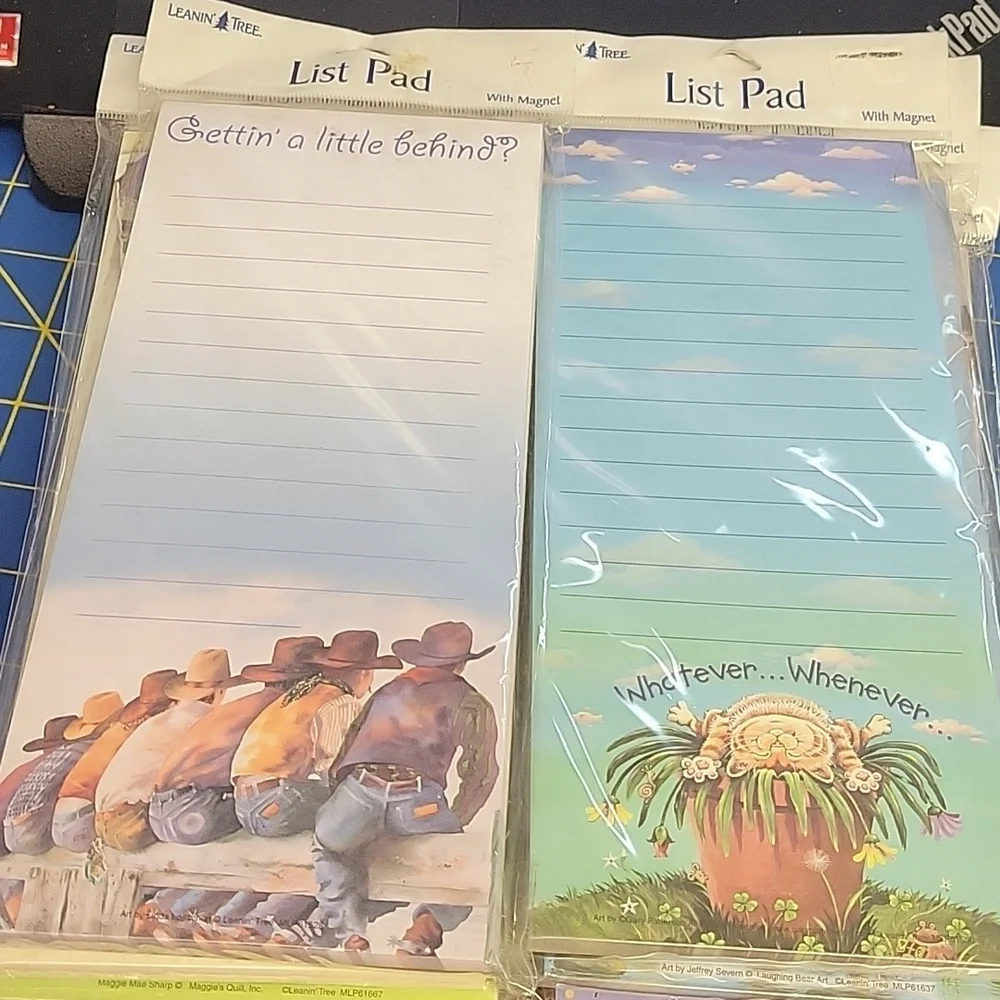 Bulk Of 11 Assorted Leanin Tree Funny 9x4 Magnetic List Pad New